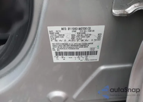 2013 Ford Edge Sel из США, поврежденный, VIN 2FMDK4JC7DBB00169